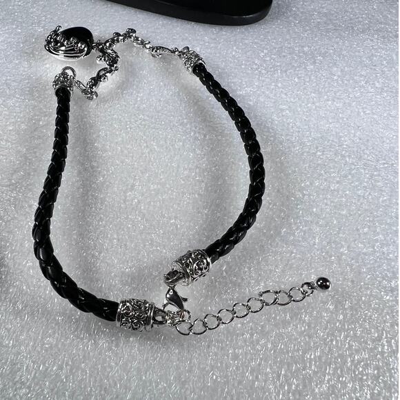 Retro Black Dark Witchy Goth Dark Heart Scroll Necklace Set Deadstock NEW NWT - Picture 13 of 16